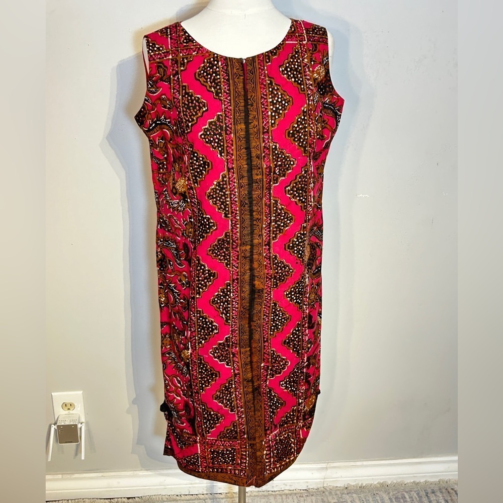 Vintage Ethnic Indonesian Zip front shift style dress